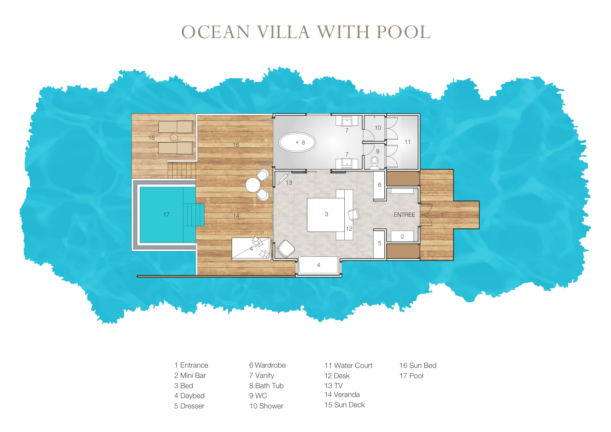 Ocean Villa with Pool floor plan